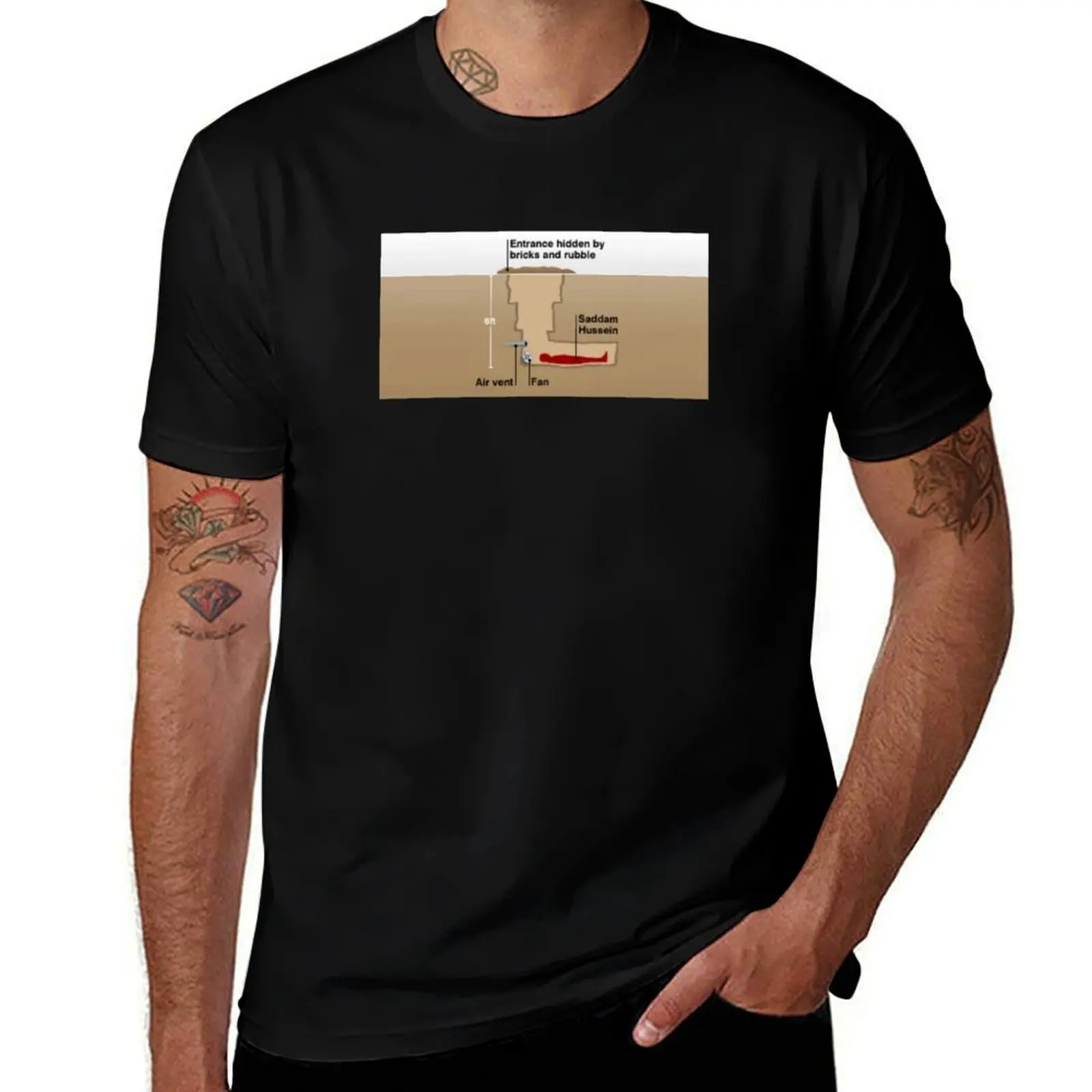 Saddam Hussein Hiding Space Shirt T-Shirt Large Size Short Sleeve T-Shirt