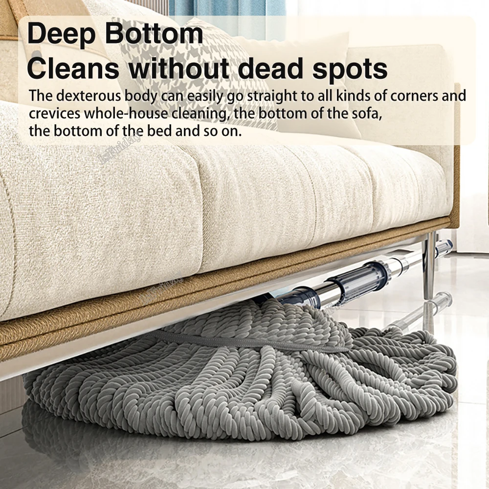 Rotating Self Twisting Water Mop New No Hand Washing Mop Household Mop Floor Cleaning Mop Lazy Person Mop Floor Cleaning Tools