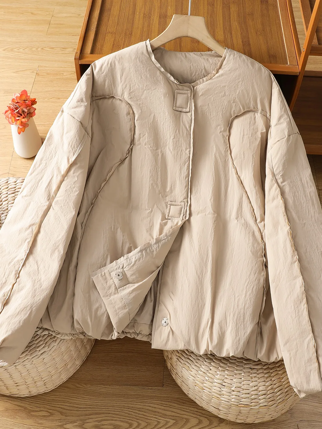 Lightweight Padded Cotton Jacket Women's Short Winter Coat Warm Thickened Bread Style Fashionable plus Size Cotton Coat