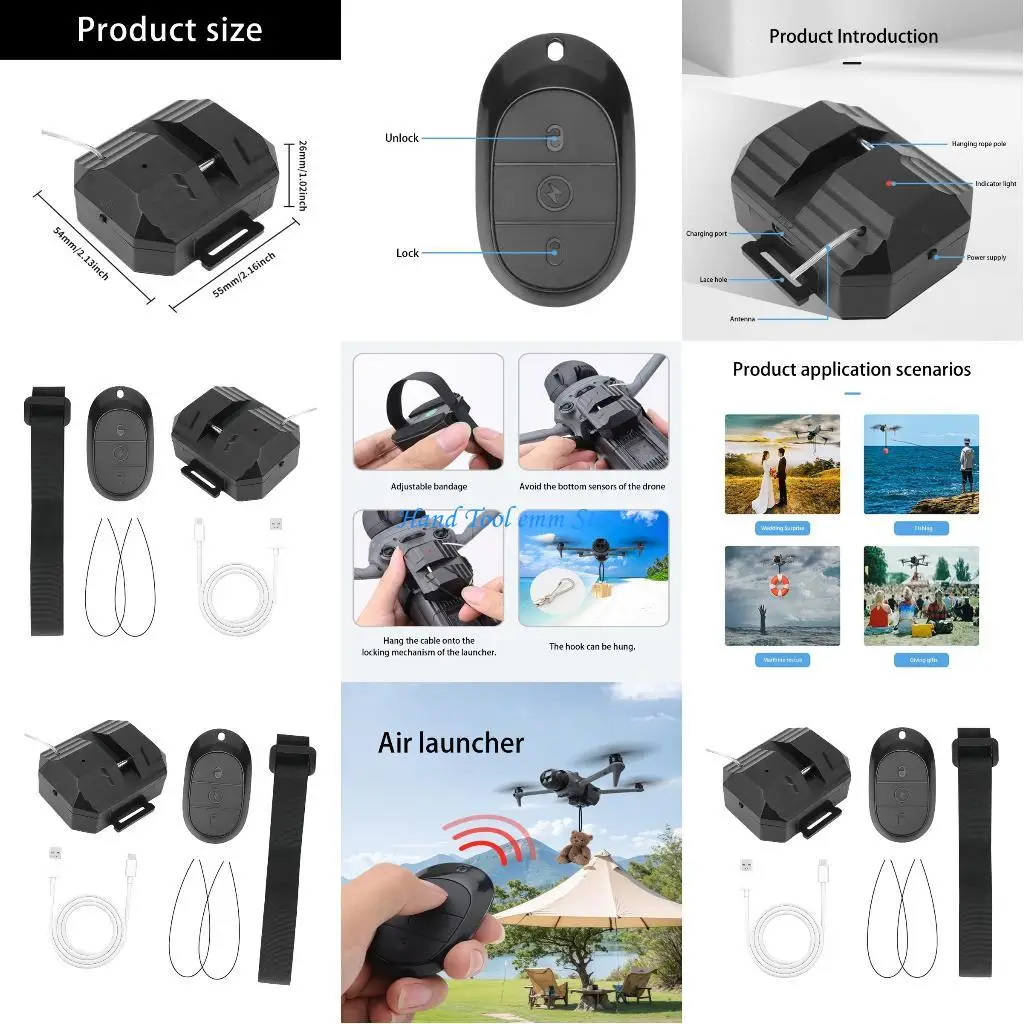 

H37F Quadcopter Delivery Module Waterproof Construction Type C Charging Easy Mount