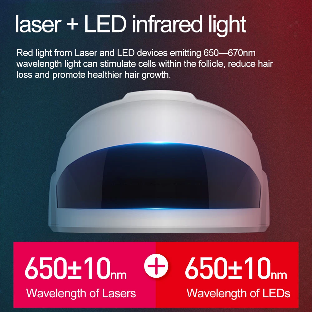 

In-frared Laser Hair Regrowth Red Led Light Hair Growth Laser Therapy Helmet Device for Home Use