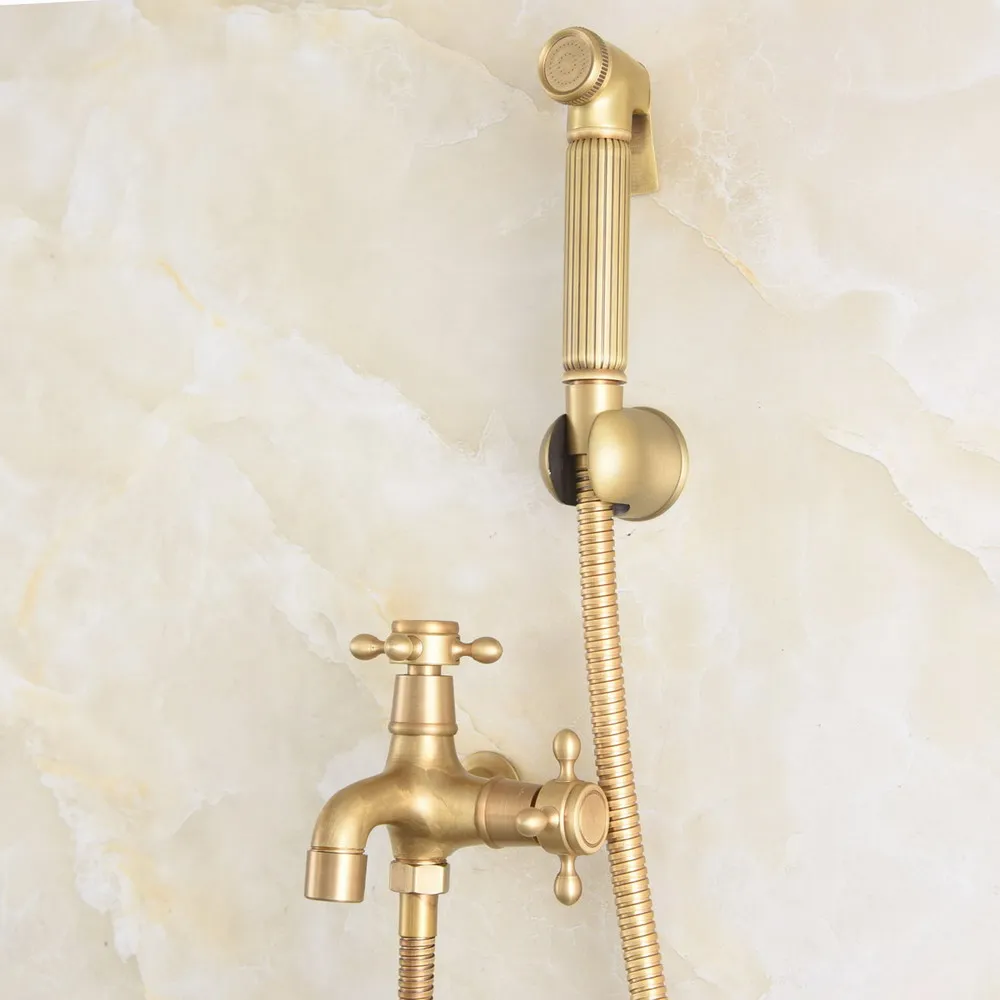 

Antique Brass Bathroom Mop Pool Faucet /Garden Water Tap / Hand Held Shower Head / Shower Hose / shower Bracket mav512