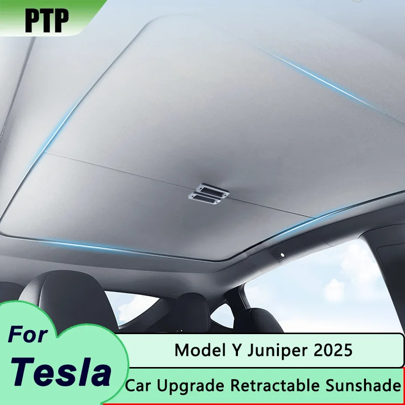 

Модернизированный солнцезащитный козырек на крыше для Tesla Model Y Juniper 2025, выдвижной солнцезащитный козырек со стеклянной крышей, солнцезащитный козырек, аксессуары для просветки