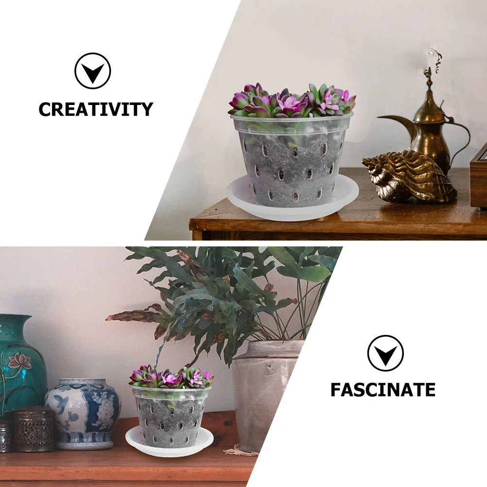 

4pcs Transparent Plastic Flower Pots For Succulents Germination Cuttings Transplanting Lightweight Nursery Planting Containers