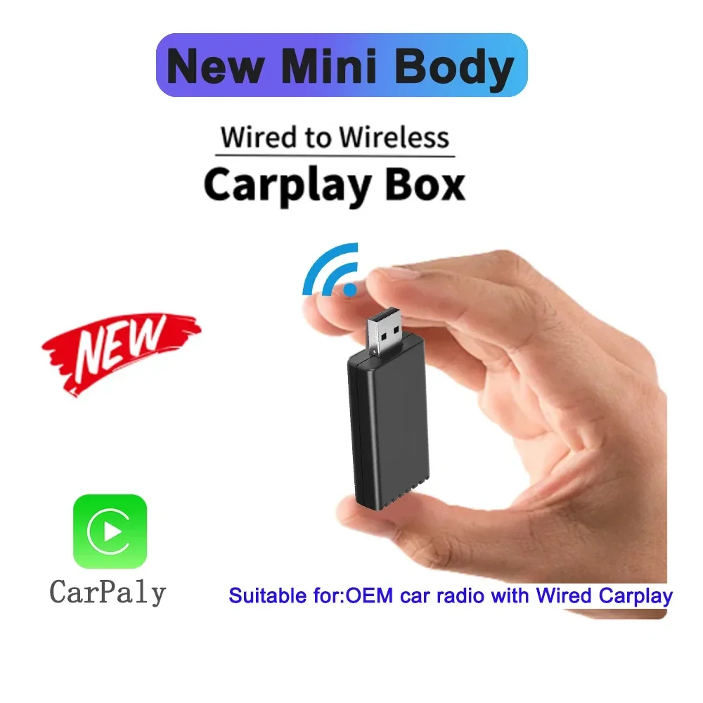 CarPlay com fio para CarPlay sem fio com adaptador USB Plug and Play CarPlay para Audi Volkswagen VW Benz Honda Ford