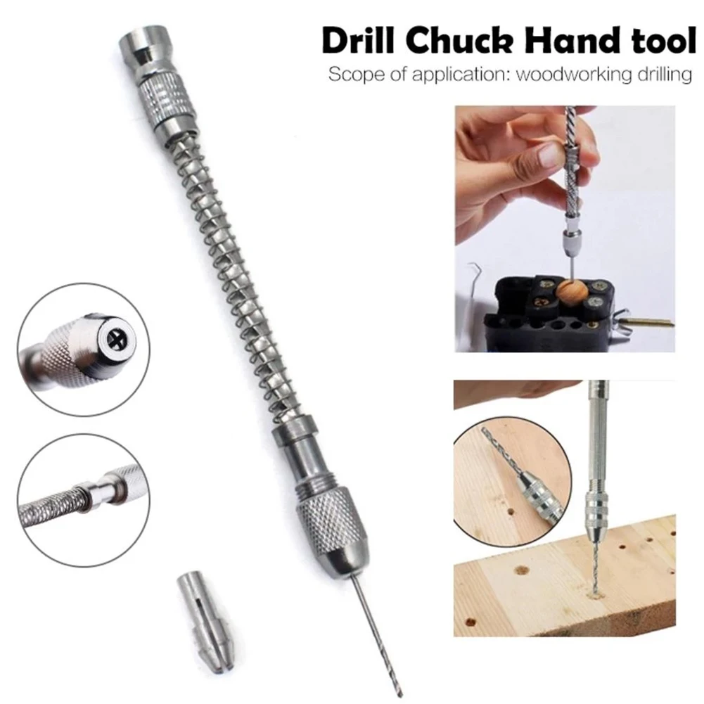 Alloy Semi-Automatic Mini Manual Hand Drill Spiral Hand Manual Push Chuck Micro Drill Bit 0.1-2mm Punching Tool Manual Drilling