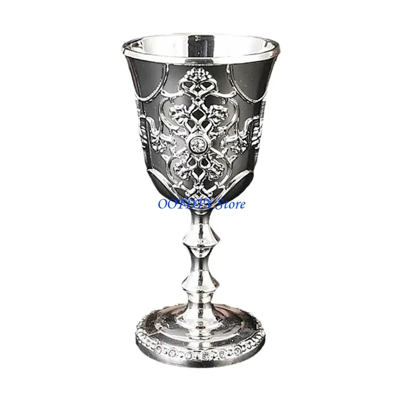 367A Wine Glass Cups Metal Shot Glass Exquisitedly Crystal Accented Medieval Goblets For Bar And Celebration
