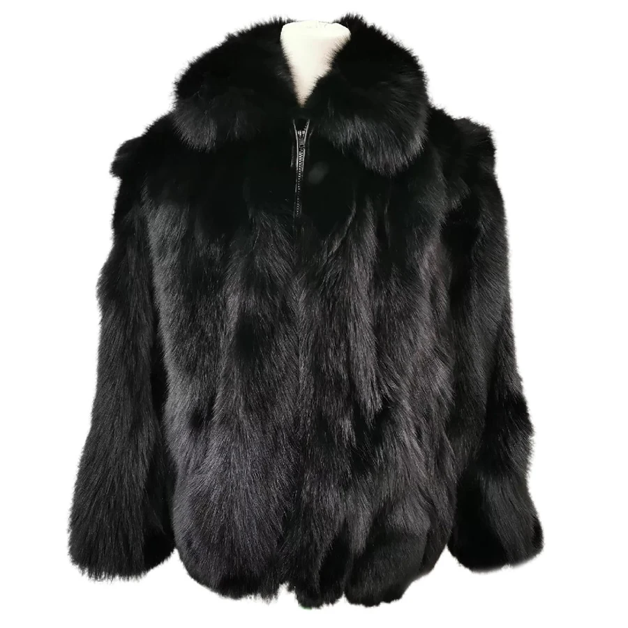 

Men Real Fur Coat Natural Fox Fur Jacket Luxury Brands Warm Winter Fur Jackets With Zipper Mens Fox Fur Coat