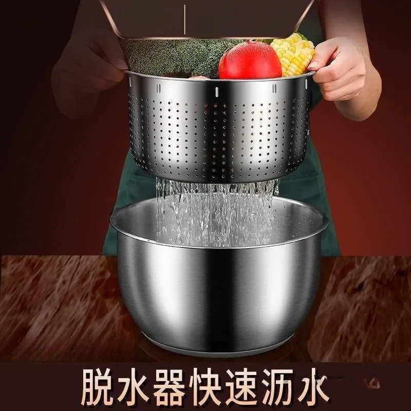 Vegetable dehydrator Stainless steel manual salad fruit and vegetable dryer Household fruit and vegetable dehydrator