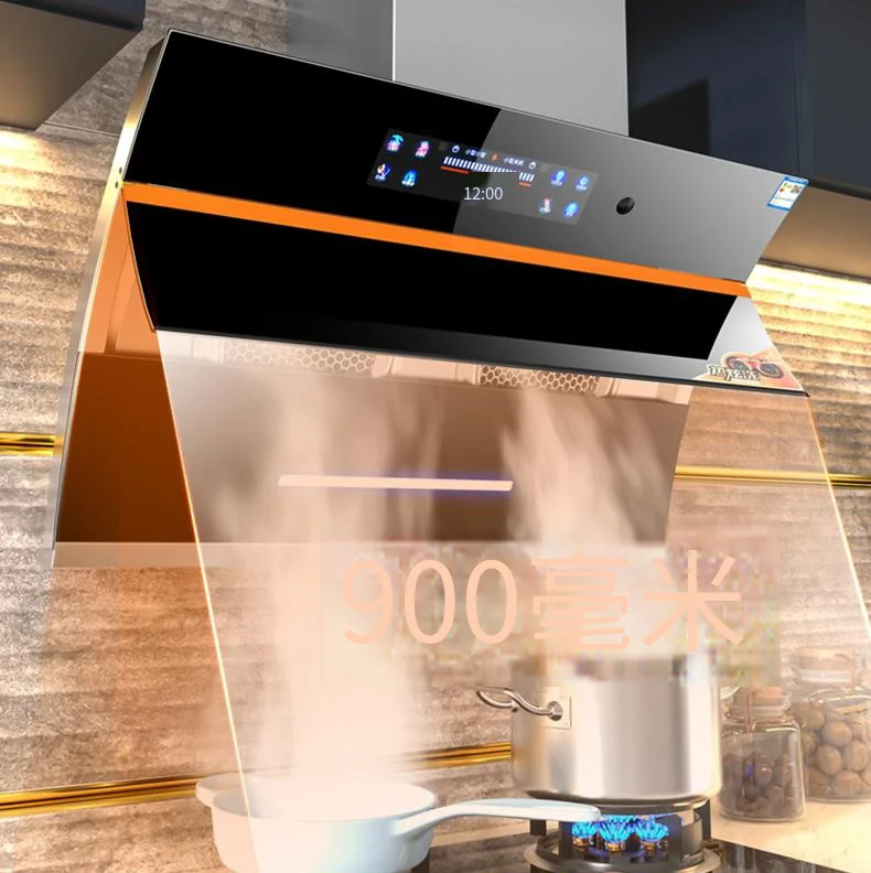Kitchen Hood Range Kitchen Chimney Body Touch Large Screen Exhaust Fan Major Appliances Island Chimeneas Cooking Motor Smart