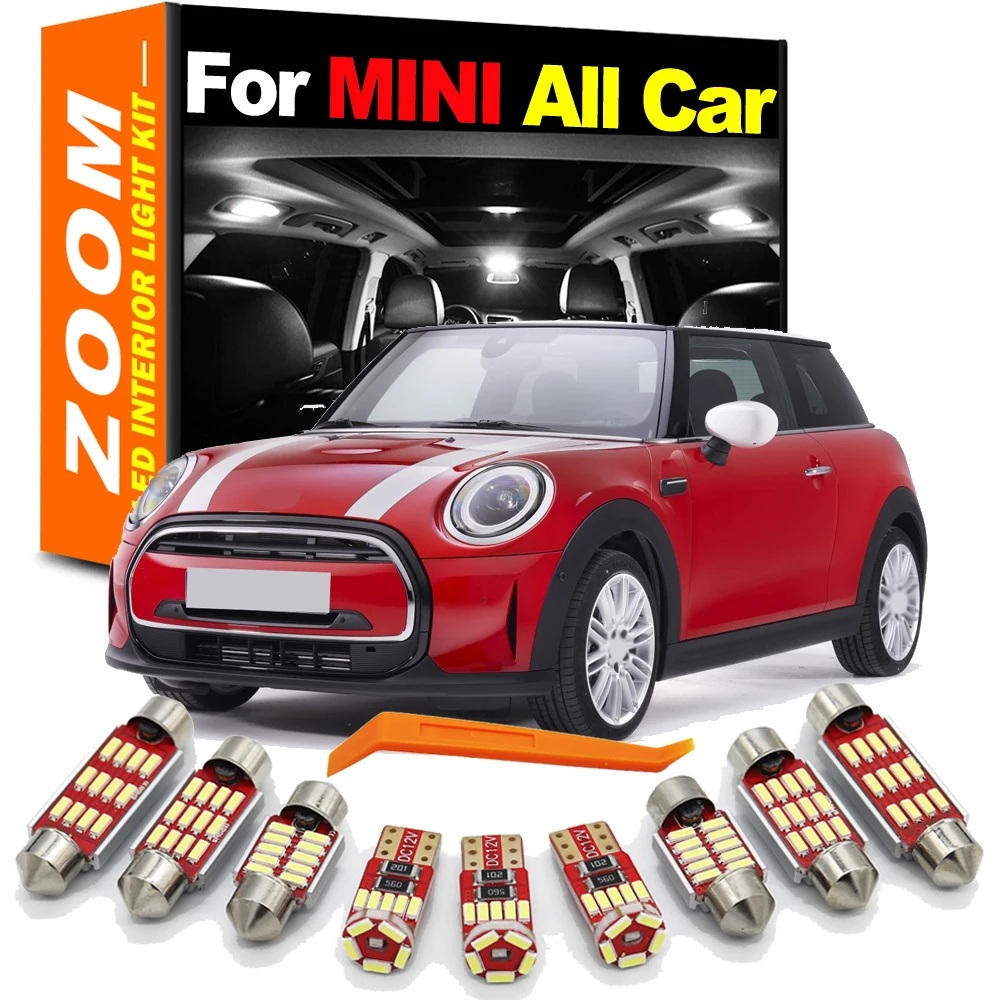 Canbus 12-24V White LED Interior Lights Bulbs Kit For Mini Roadster R59 F60 R60 Cooper R50 R53 R56 F55 F56 R58 F57 R52 Clubman