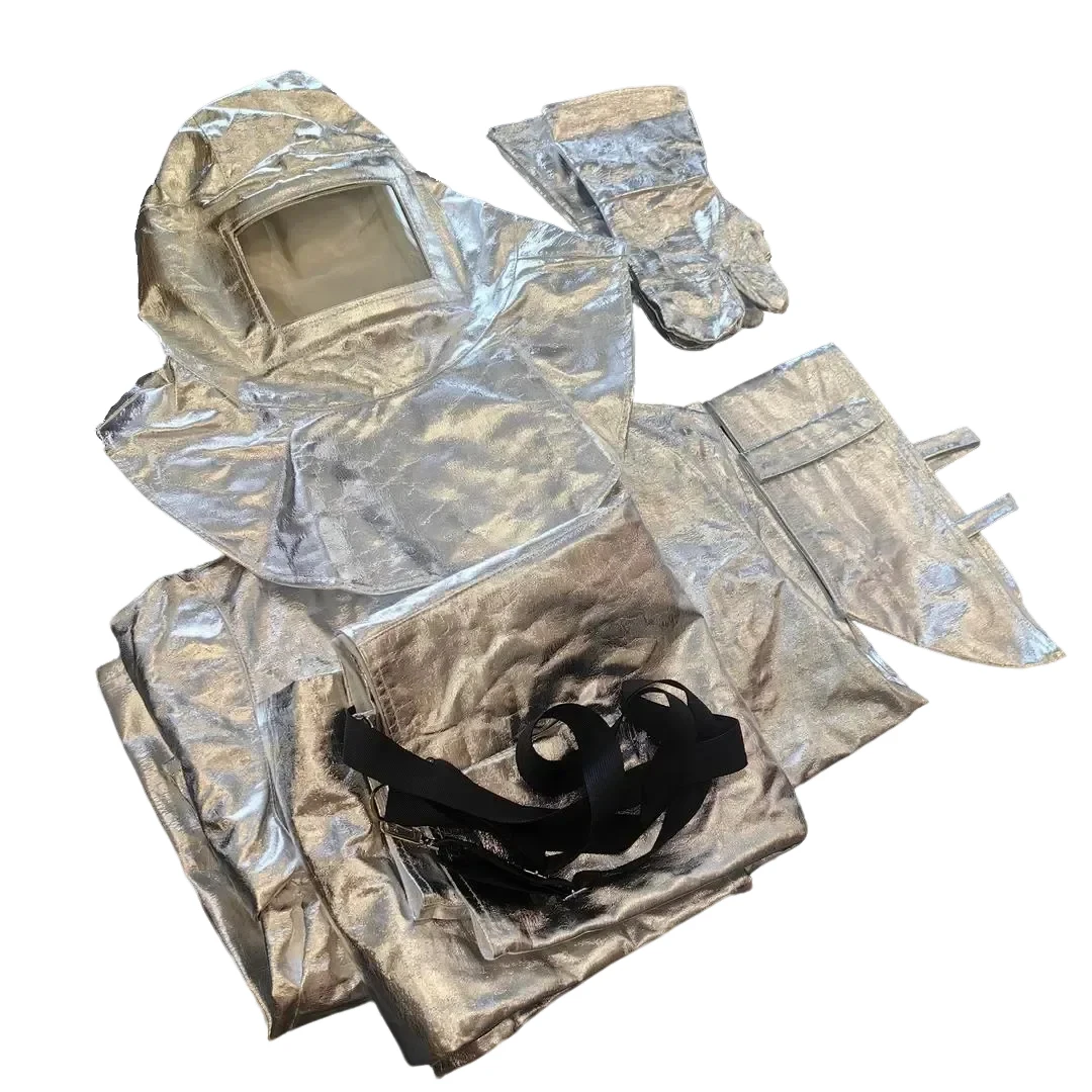 OEM Ayonsafety Thermal Radiation Protection Fire Safety Suit 1000C Waterproof Fire-retardant Aluminum Foil Hood Jacket Pants