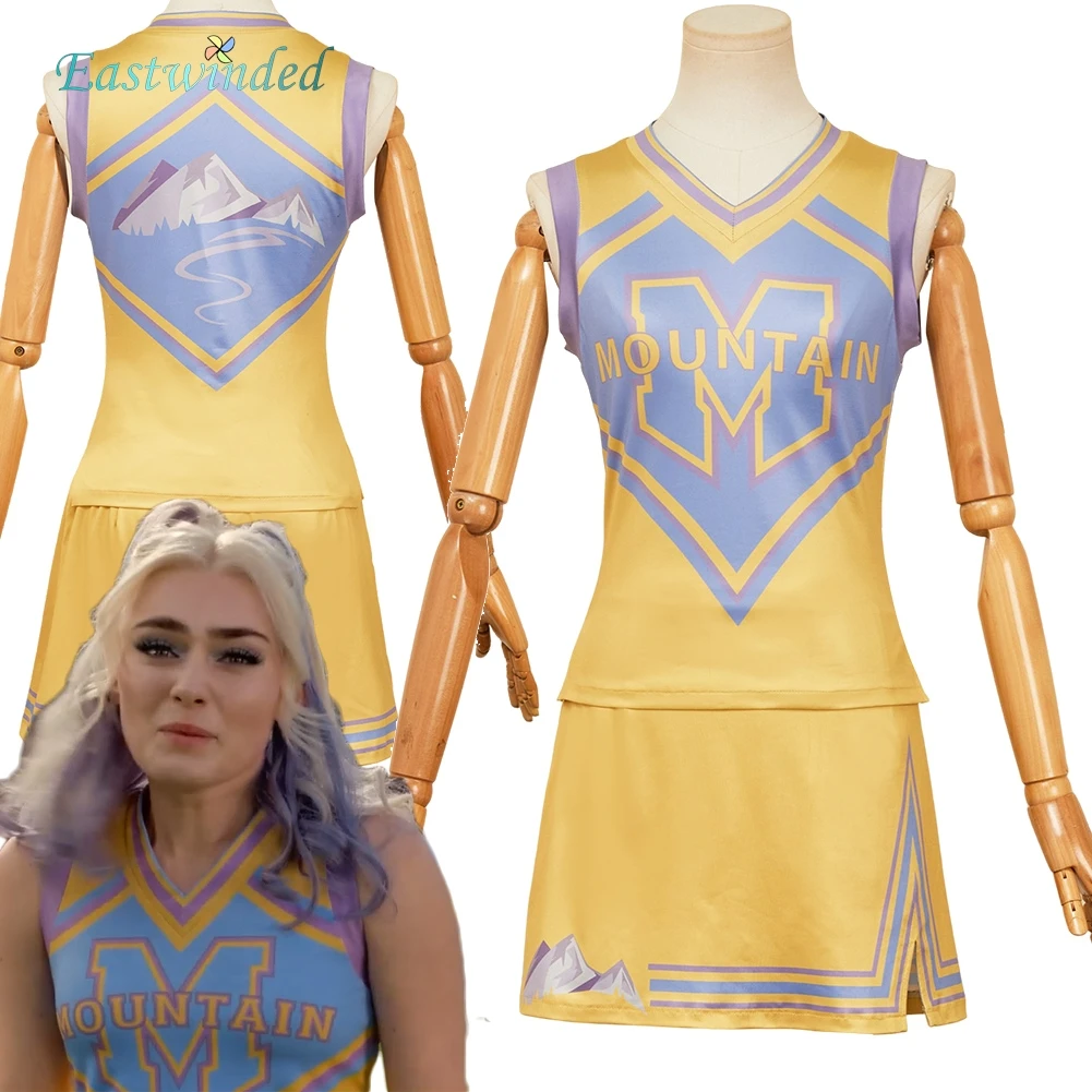 2025 TV Zombies Addison Cosplay uniforme de porrista amarillo sudadera falda disfraz conjunto mujer Halloween juego de rol fiesta de Carnaval