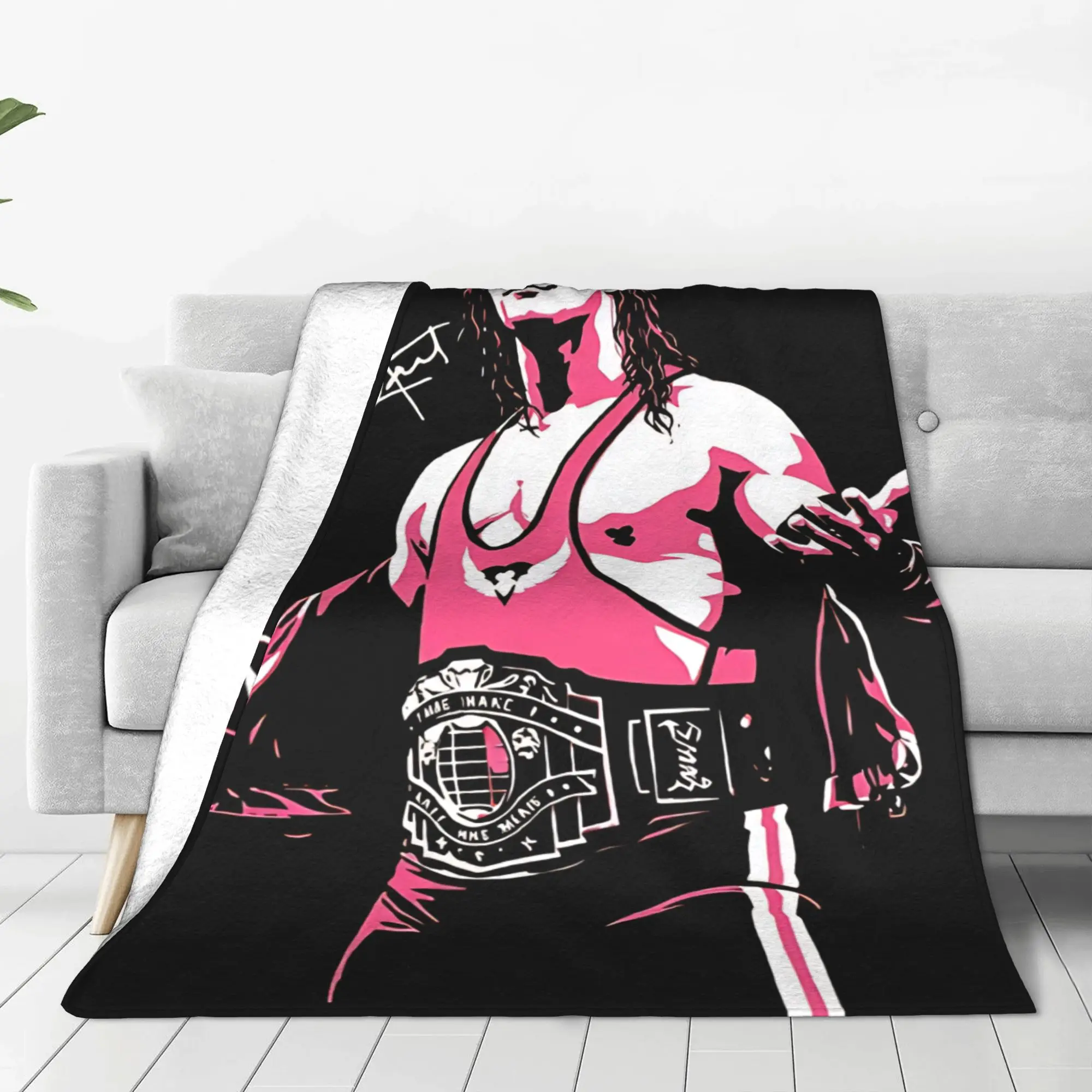 1PC Home Cutecore sunglasses athlete B-Bret Hart Blanket Super Cosy Plush Home Living Room Sofa Halloween