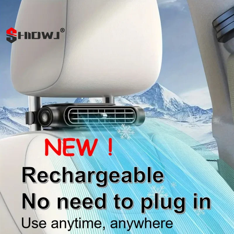 جديد شحن نموذج سيارة مسند الرأس مروحة تبريد الهواء 3 سرعات قابل للتعديل سيارات الرقبة برودة المشجعين المحمولة الجبهة الخلفية مقعد التهوية