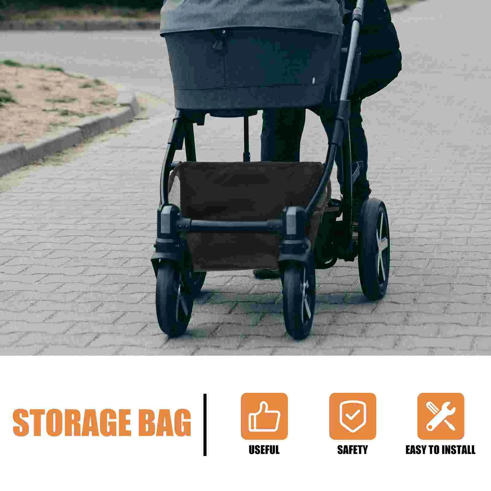 Stroller Bottom Pouch 32x22x13 Baby Basket ganizer for Bottle Storage Bag Small Size Multifunctional Safe Materials Sturdy