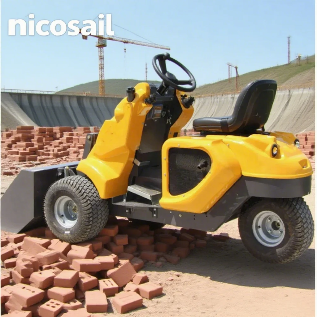 Mini skid steer loader roda tiga berkualitas tinggi dengan waktu kerja rendah, dijual melalui EPA/CE