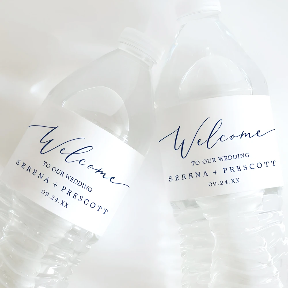 Personalized Water Bottle Label, Waterproof Stickers for Water Bottles, Wedding, Custom Label, 15 Pcs, 30Pcs