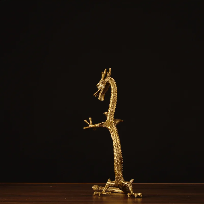 

Copper Dragon soaring to the sky Statue animal Dragon Statue Office Home Decor Gift for Desk Ornament