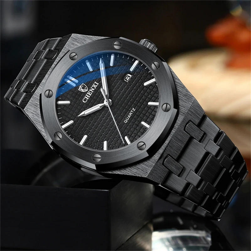 CHENXI 8248 Men\'s Quartz Watch Waterproof Calendar Classic Stainless Steel Strap Luxury Business Wristwatch for Male