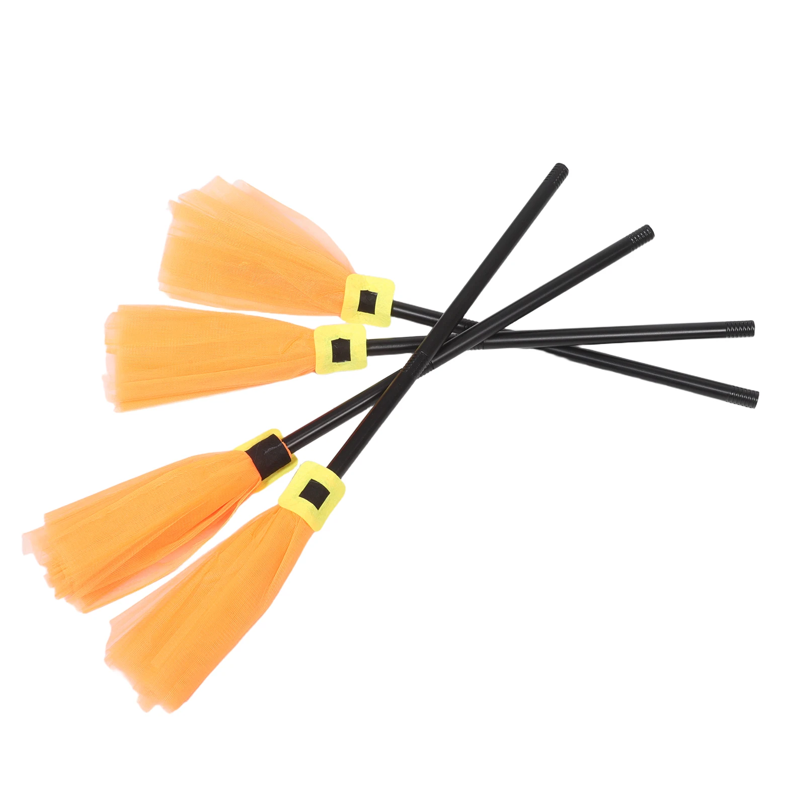 

4 шт., метла ведьмы на Хэллоуин, детская оранжевая легкая сетка, костюм волшебника, реквизит, декор для вечеринки, для использования в помещении и на открытом воздухе