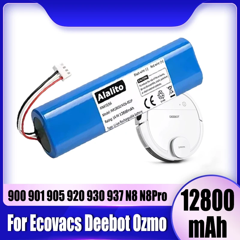 14.4V/14.8 9800mAh, for Ecovacs Deebot Ozmo robot vacuum cleaner battery replacement 900 901 905 920 930 937 N8 N8 Pro