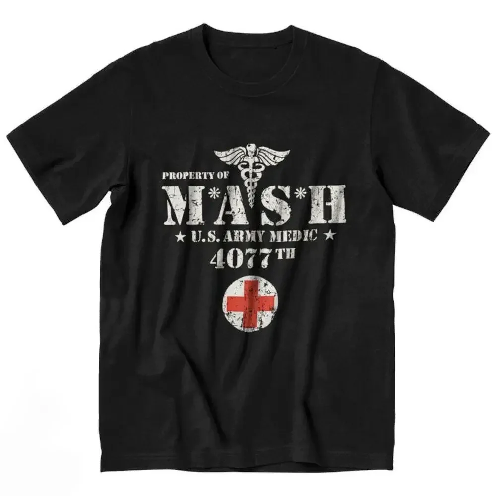 Vintage Mash Tv Show Men T Shirt 100% Cotton Tee Tshirts Summer T-Shirt Gift Women Unisex Clothes Novelty DesignVintage Mash Tv