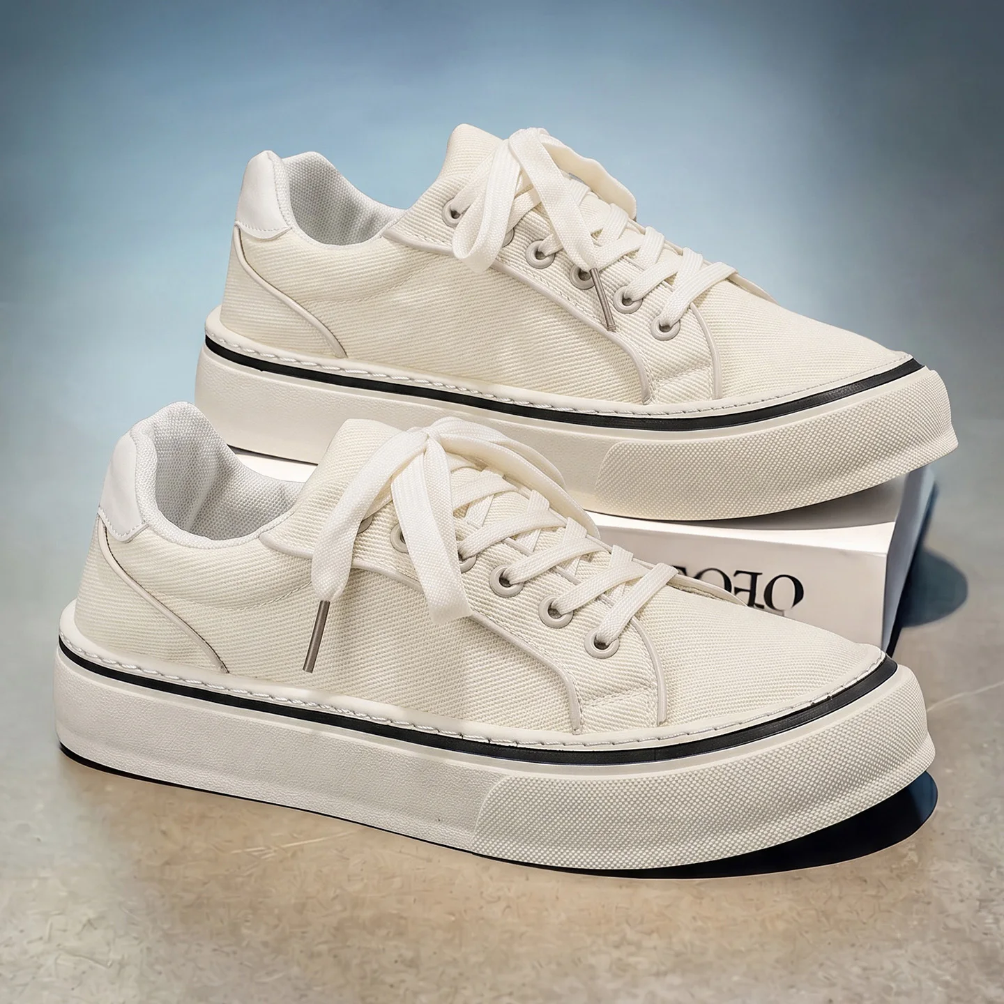 Men's 2026 New Autumn Breathable Versatile Canvas Shoes Thick Bottom Casual Board Shoes Internet Celebrity Small White Shoes ...