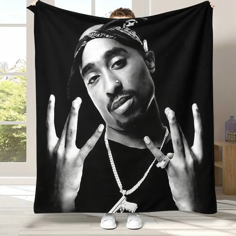 Tupac 2Pac Thug Life West Coast Rap Legend Flannel Throw Blanket,Cozy Warm Blanket for Bed,Sofa,Living Room,Picnic,Camping,Gift