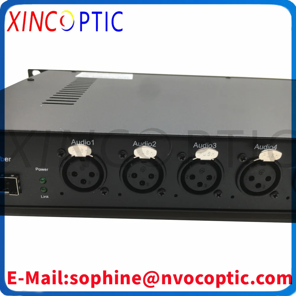4Ch Bidi  XLR Balance Audio to Fiber SM,BIDI,20km,LC SC FC Connector,19Inch 1U  Rack Mount,UK Charger