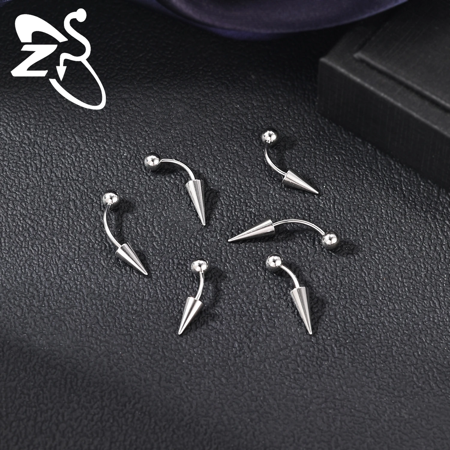ZS 1 Piece Curved 16G/18G Stainless Steel Eyebrow Ring 6/8/10MM Butterfly Flower Shape Eyebrow Piercing Helix Cartilage Jewelry