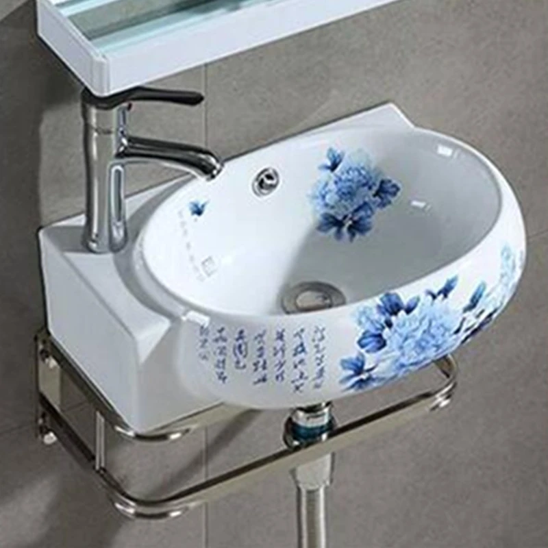 

Мини-умывальник для маленькой квартиры, ванной комнаты, подвесной умывальник, угловой умывальник для балкона, керамическая поверхность, тарелка для бассейна, простая настенная подвеска t