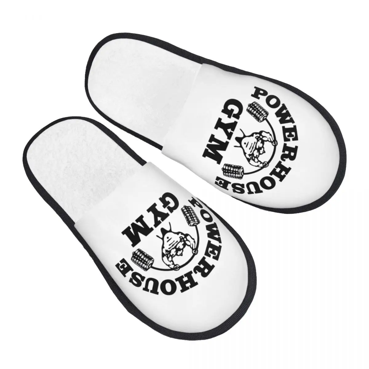 Custom Powerhouse Gym Soft Scuff Memory Foam Slippers Women Fitness Building Muscle Hotel House Shoes