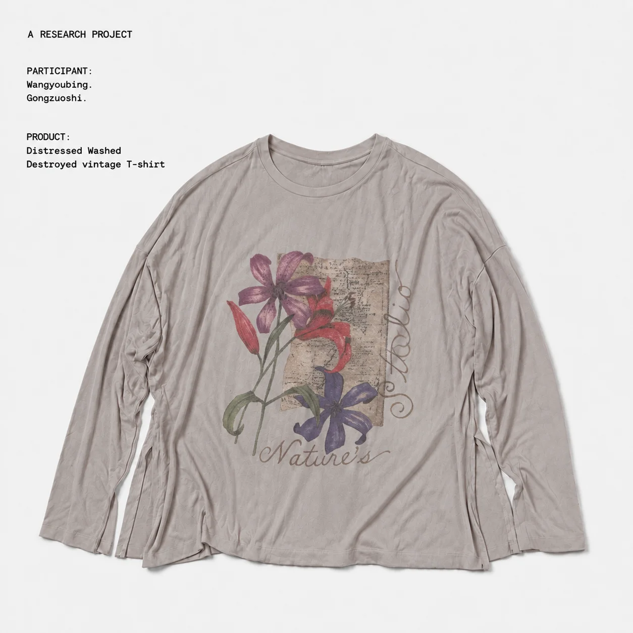 Retro American Newspaper Floral Atmosphere Unique Men's Women's Long Sleeve T-shirt Loose Fit Cotton Summer Youth Fashion