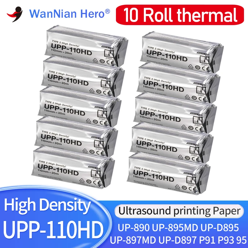 

10roll Compatible UPP-110HD Ultrasound printing paper high-density thermal paper For Sony UP-890 UP-895MD UP-D895 UP-897MD D897