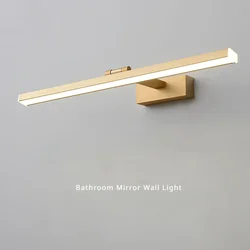 Lámpara de pared minimalista moderna para baño, luz de espejo de pared dorada y negra, candelabro de 120, 100, 80cm, luces LED para decoración del hogar