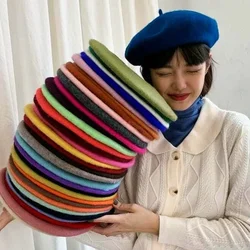 Women Wool Berets French Style Hat Warm Winter Beret Beanie Hat Retro Plain Beret Elegant Lady All Matched Autumn Caps