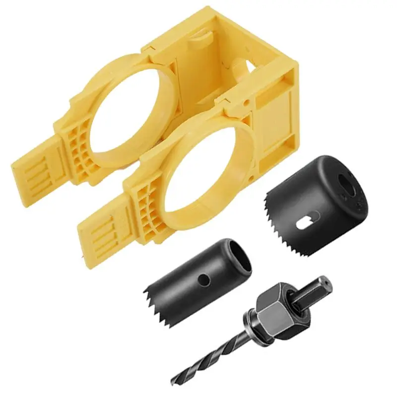 A98Z Door Lock Installation Kit Door Hole Drilling Kit For Wood Door Door Lock Hole Saw Door Knob Installation Kit Yellow