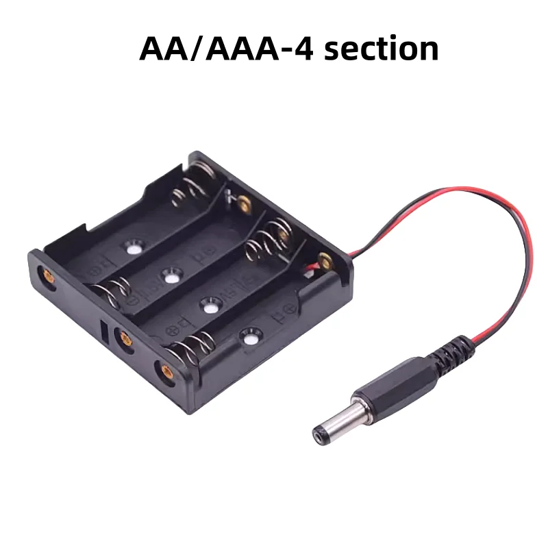 Soporte de batería AA/AAA, serie 4, caja de alimentación de 6V con enchufe de alimentación de CC