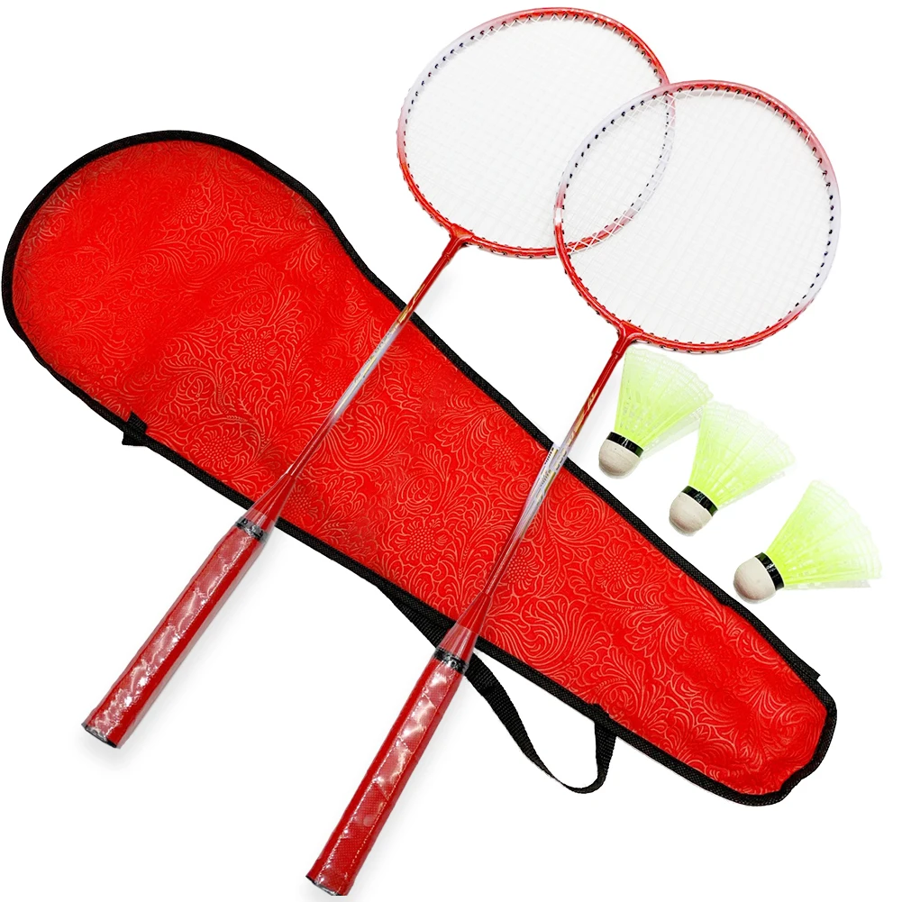 Profession elle Badminton schläger Feder bälle und Trage tasche Set Doppel Badminton schläger Set Indoor Outdoor Speed Sport