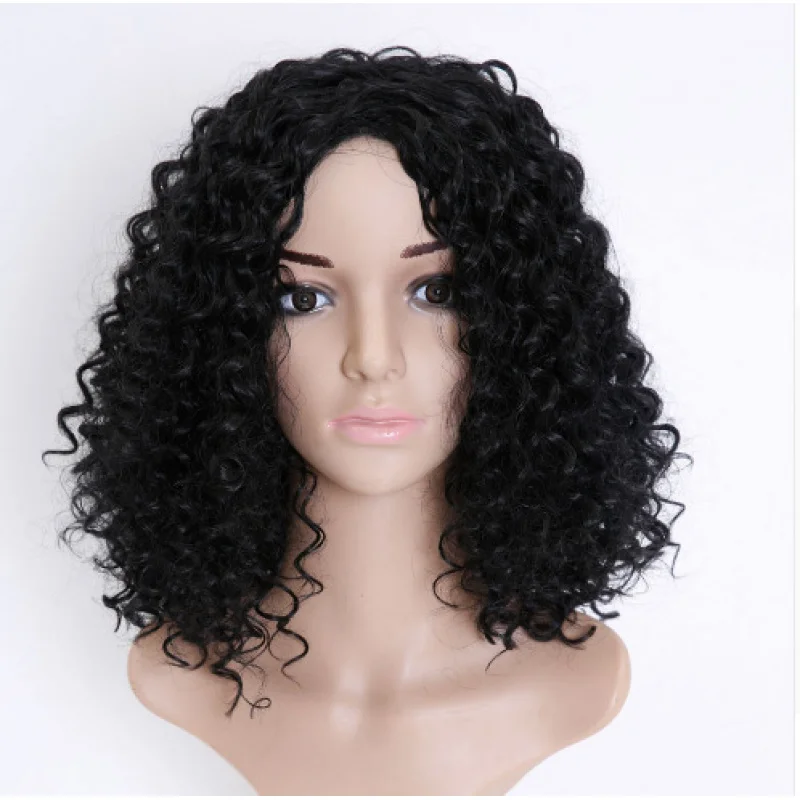 

African , European and American wigs, women's short curly hair, synthetic fiber headgear