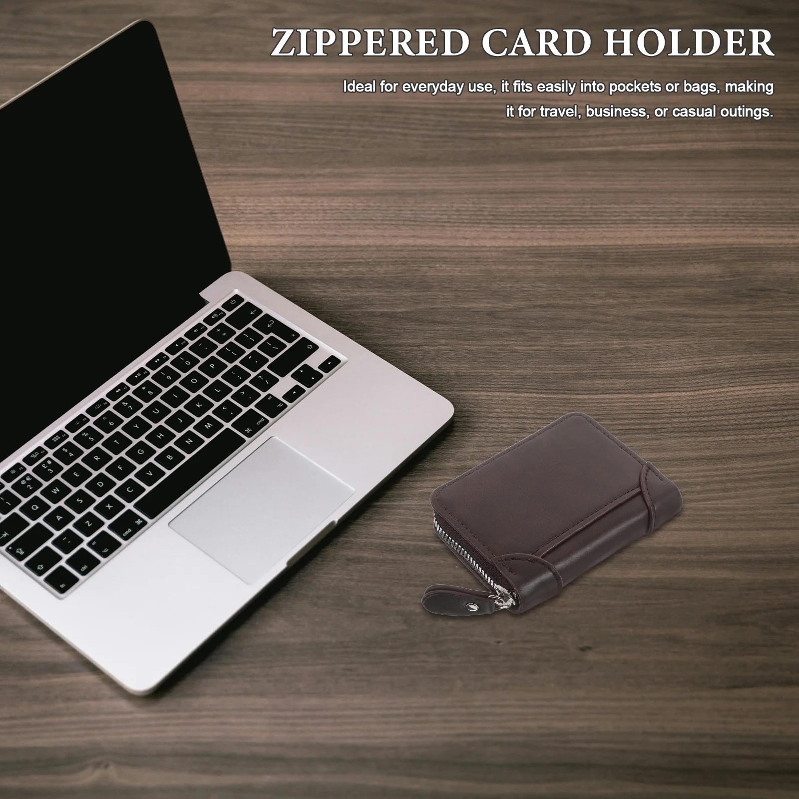 

Portable Card Organizer Zipper Wallet with Card Slots Secure Zipper Closure Lightweight Travel Business Credit Id Storage