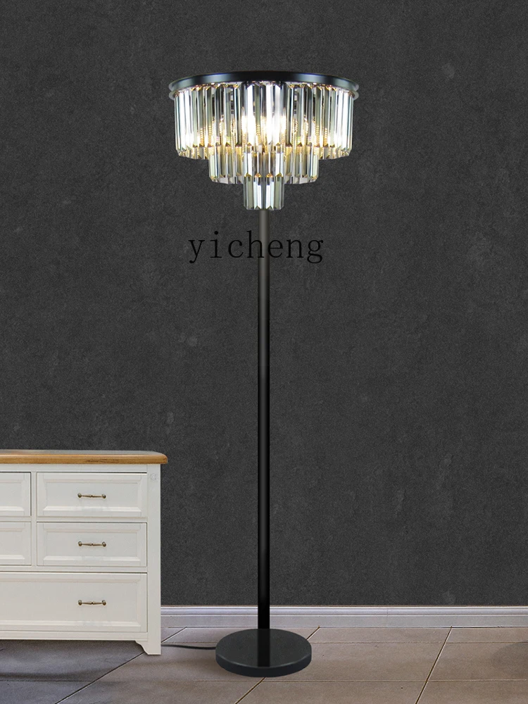 ZC Crystal Floor Lamp Living Room High-End Stylish and Personalized Modern Bedroom Retro Vertical Lamps