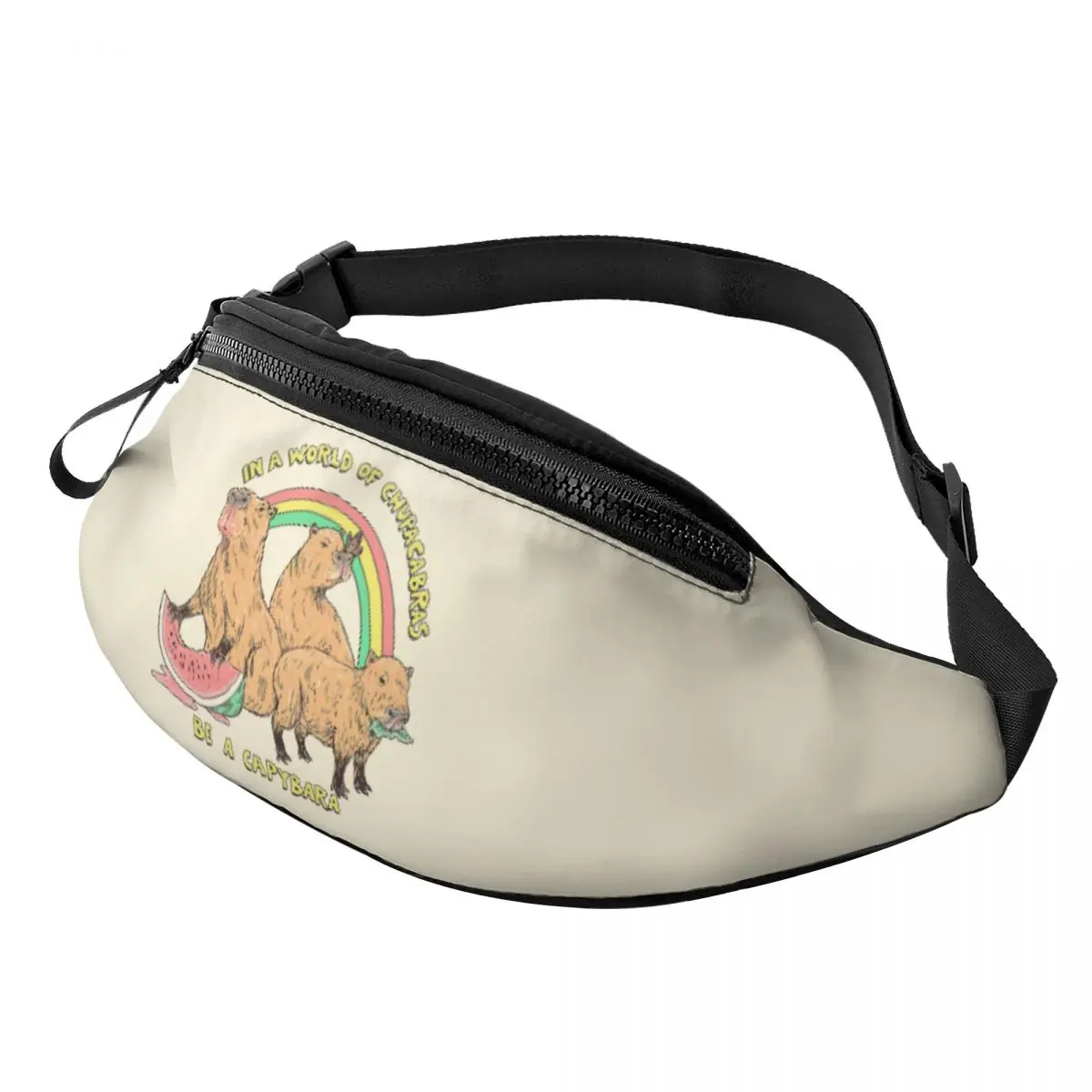 Custom Be A Capybara Fanny Pack Women Men Cool Cute Giant Cavy Crossbody Waist Bag for Travel Cycling Phone Money Pouch