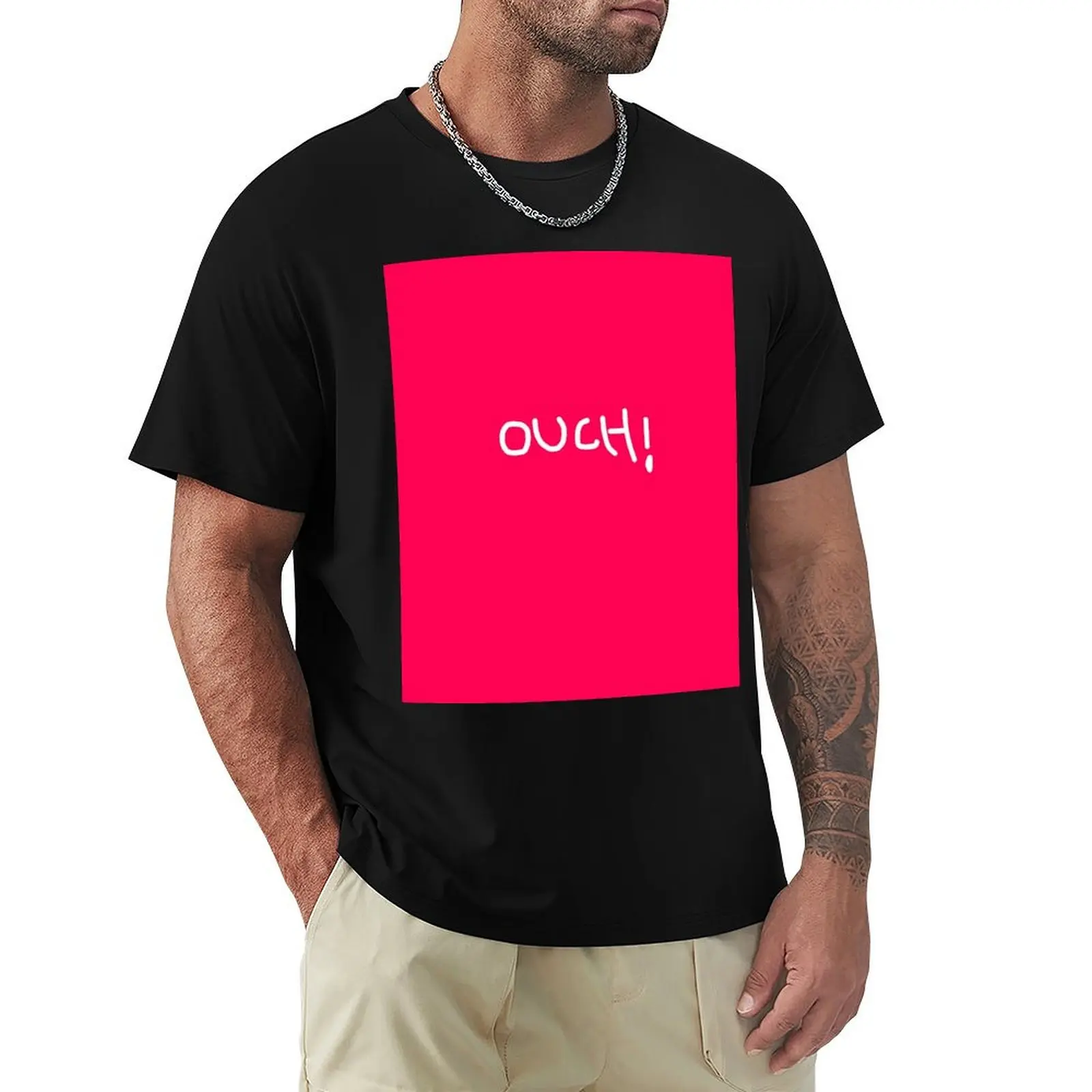 

OUCH! T-Shirt valentines clothes T-shirts oversize oversize t-shirts man korean fashion t shirt men