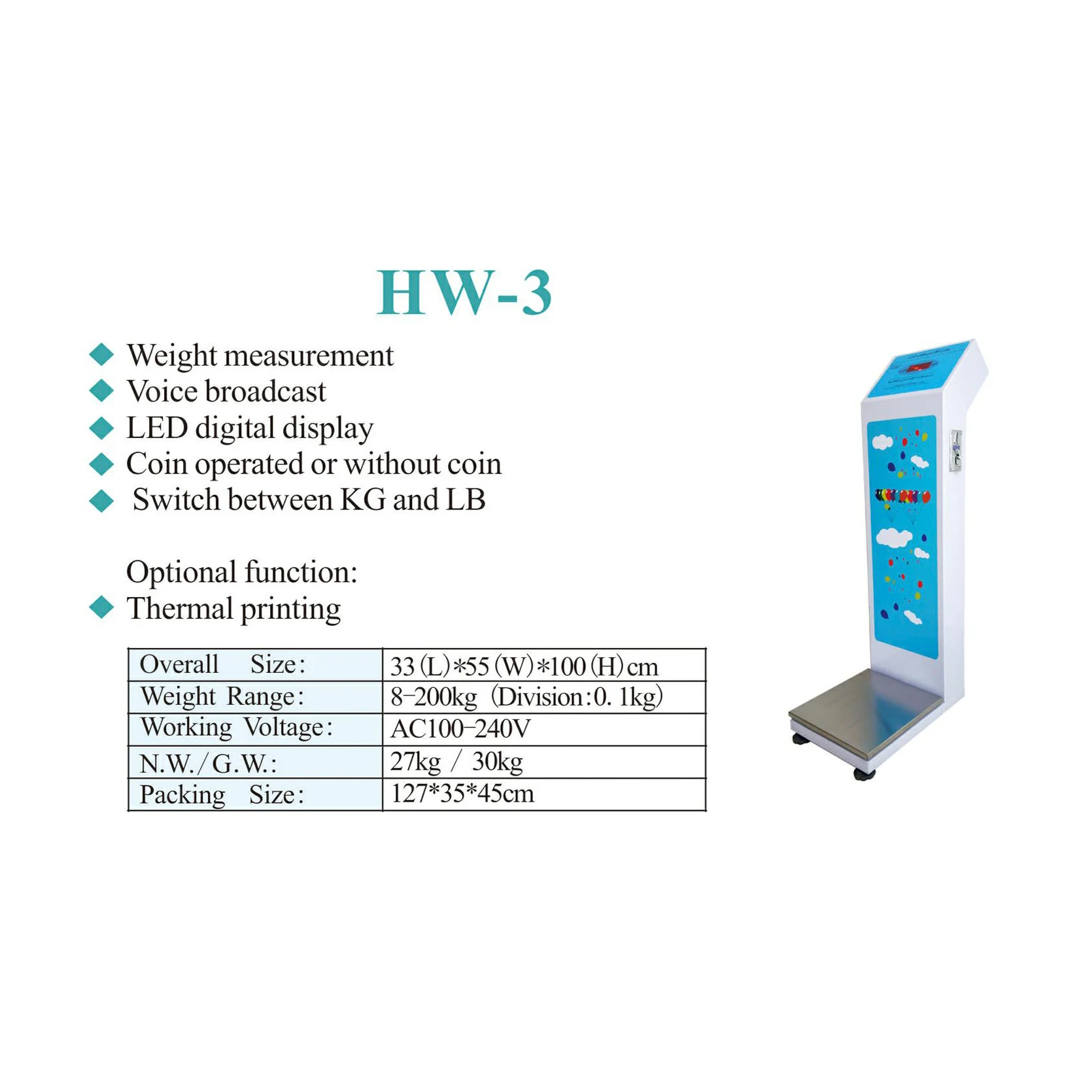 Electronic Weight Scale Voice Broadcast Accurate Optional Coin