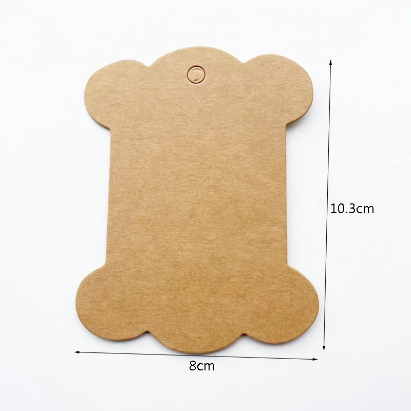 10pcs Blank Kraft Paper Tags DIY Sewing Bobbins Craft Paper Decoration String Thread Rolling Cards Winding Board Hang Tag Labels