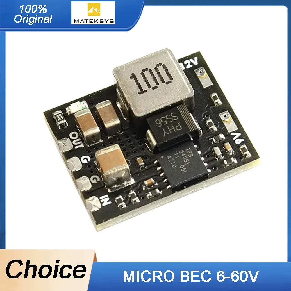 MATEK MICRO BEC Step-Down Regulator 6-60V to 5V/9V/12V Adjustable Ideal for RC Airplane Helicopter FPV Racing Drone