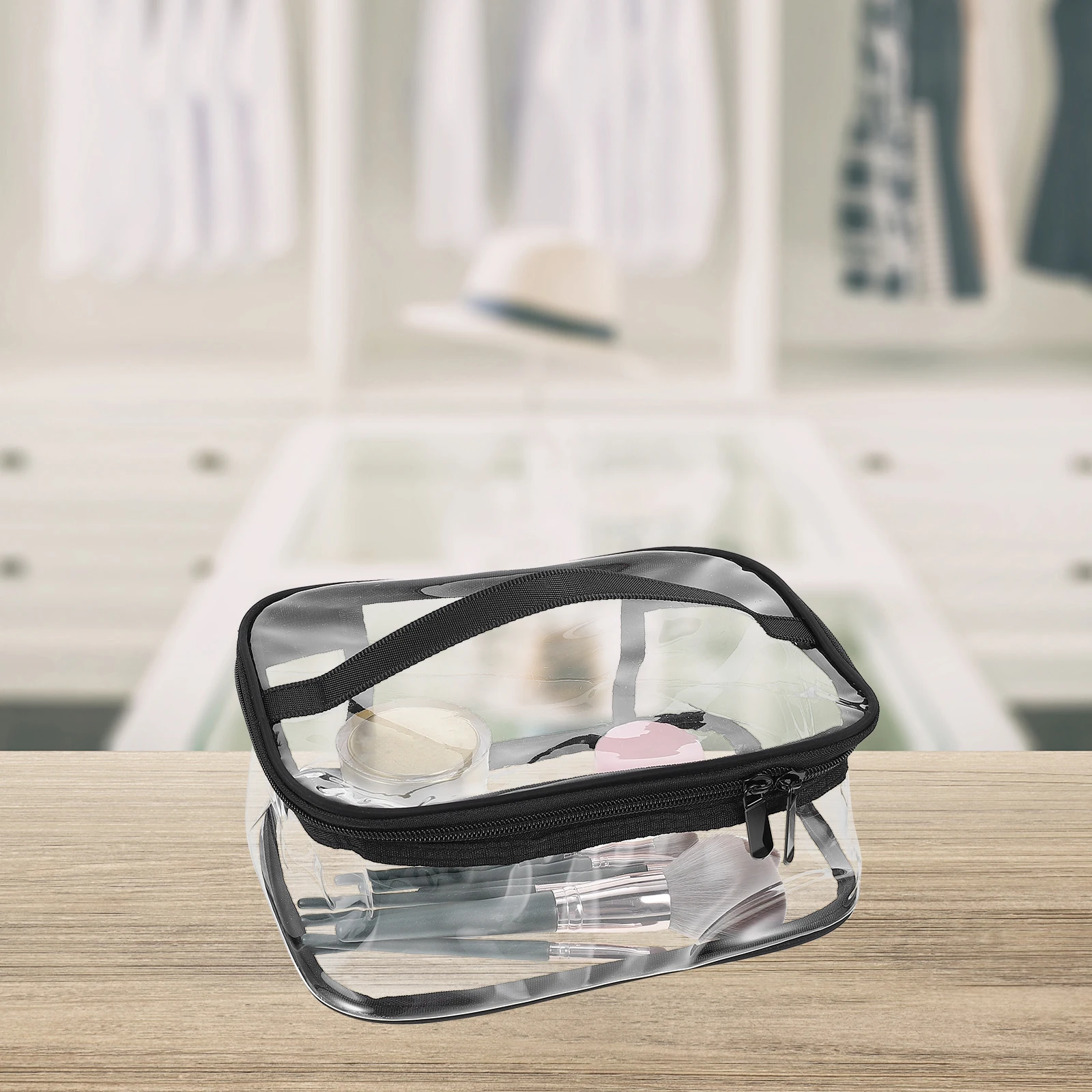 Hochwertiges wasserdichtes PVC-Make-up-Taschen-Set, 3-teilig, tragbarer Reise-Aufbewahrungsorganisator mit Griff für Toilettenartikel und Zubehör