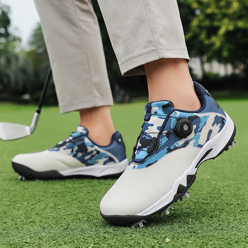 

Golf sports shoes men breathable comfortable throughout four season new casual fashion cushioning anti slip knob motion shoes